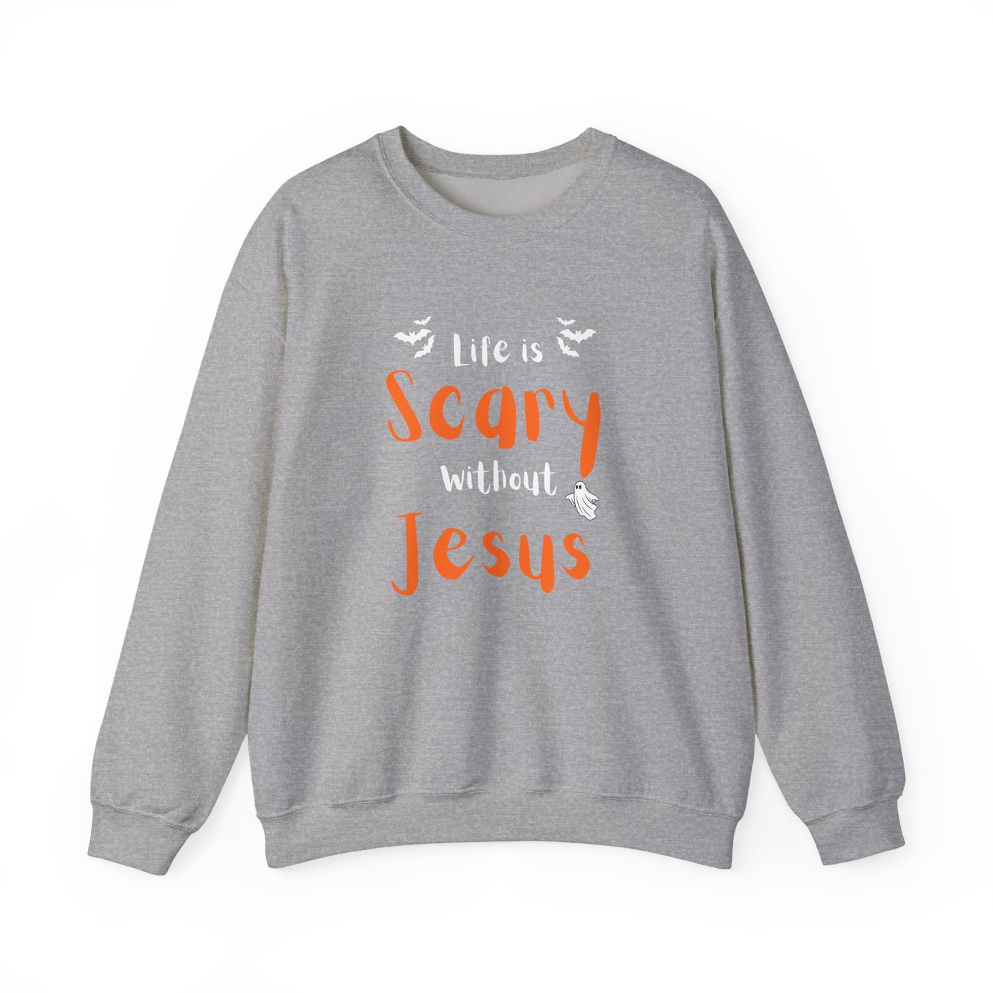 Scary Jesus Sweatshirt - Cozy Unisex Crewneck for Halloween, Faith, Religious Gifts, Church Events, Everyday Wear