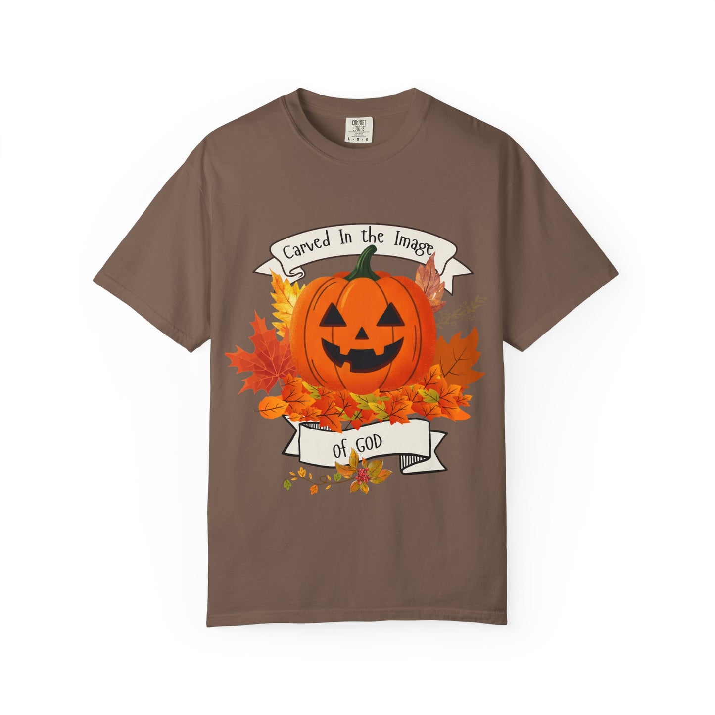 Autumn Pumpkin T-Shirt - Carved In The Image of God - Fall Fashion, Halloween Tee, Harvest Celebration, Cozy Casual Wear, Unisex Graphic Top