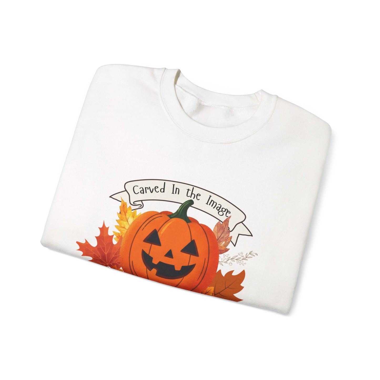 Halloween Pumpkin Made In The Image Sweatshirt - Cozy Fall Apparel, Unisex Crewneck, Perfect for Autumn, Halloween Party, Gift for Him, Gift for Her