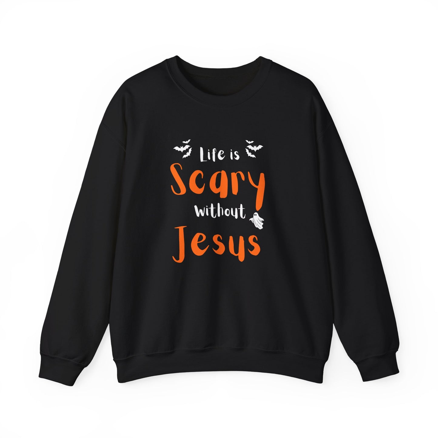 Scary Jesus Sweatshirt - Cozy Unisex Crewneck for Halloween, Faith, Religious Gifts, Church Events, Everyday Wear