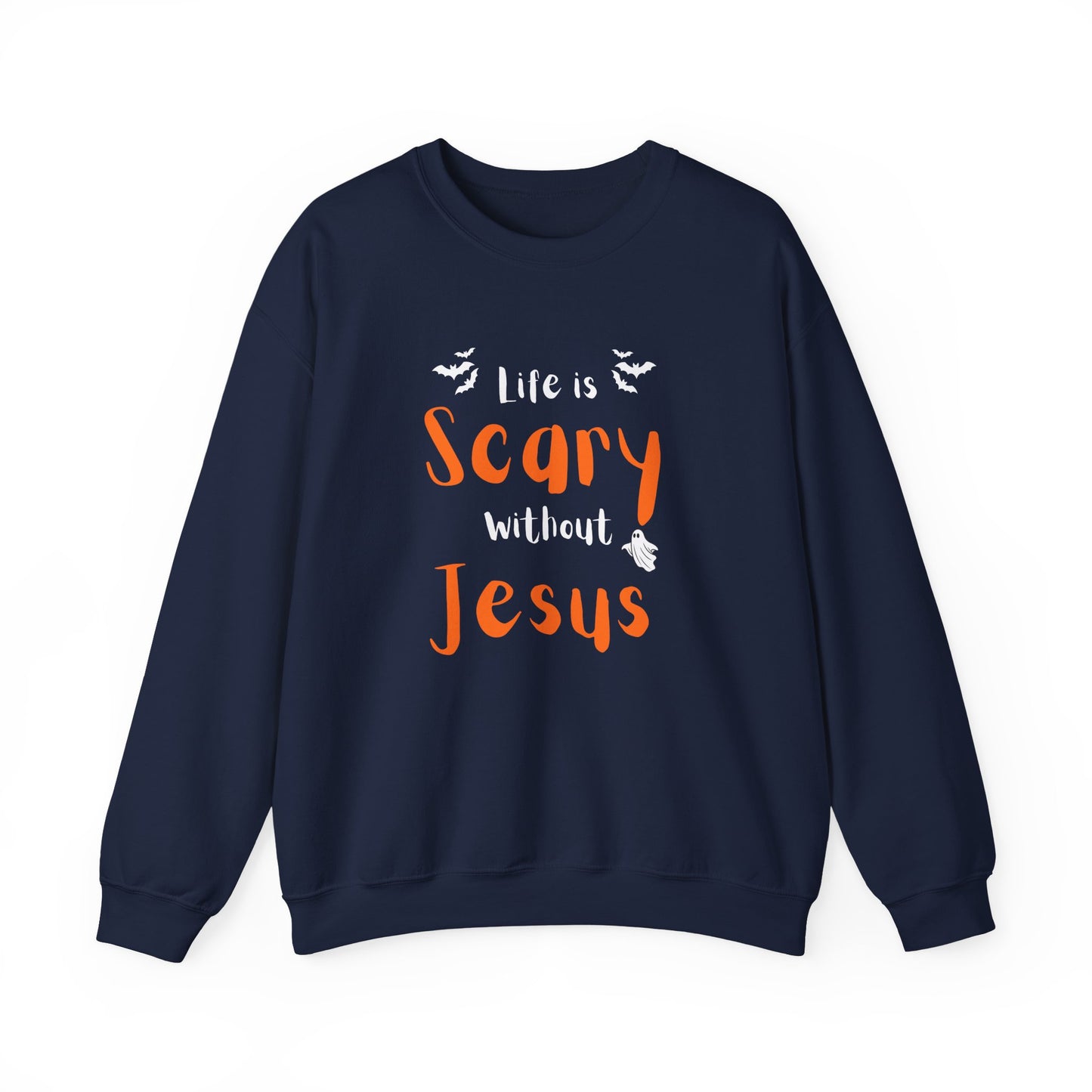 Scary Jesus Sweatshirt - Cozy Unisex Crewneck for Halloween, Faith, Religious Gifts, Church Events, Everyday Wear