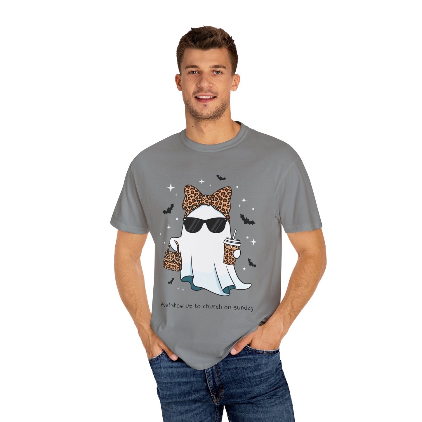 Stylish Fancy Ghost T-Shirt, Funny Tee, Cute Halloween Apparel, Unisex Casual Top, Gift for Cat Lovers, Sunday Funday Shirt