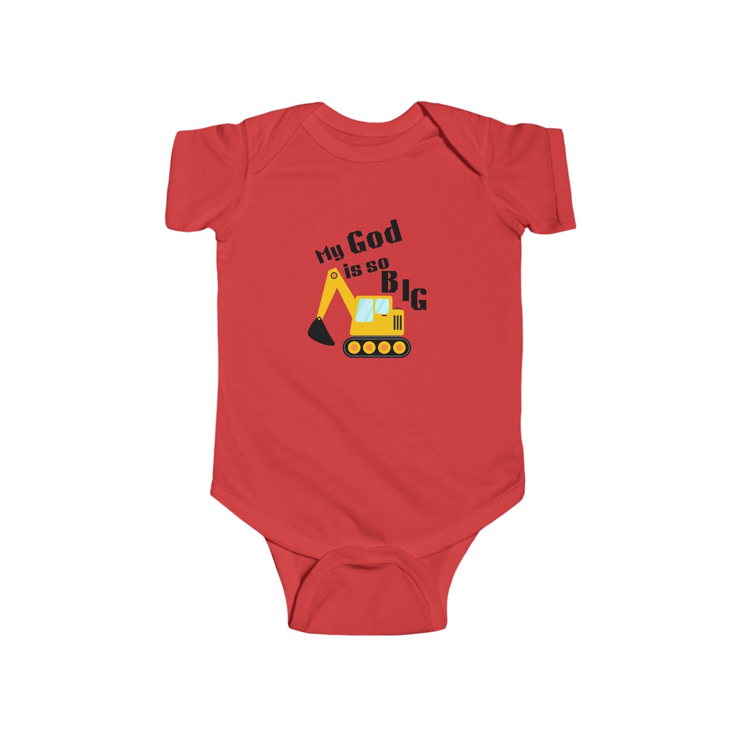 Cute Infant Bodysuit with Excavator Design - My God is So Big, Baby Shower Gift, Kids Clothing, Birthday Outfit, Personalized Babywear