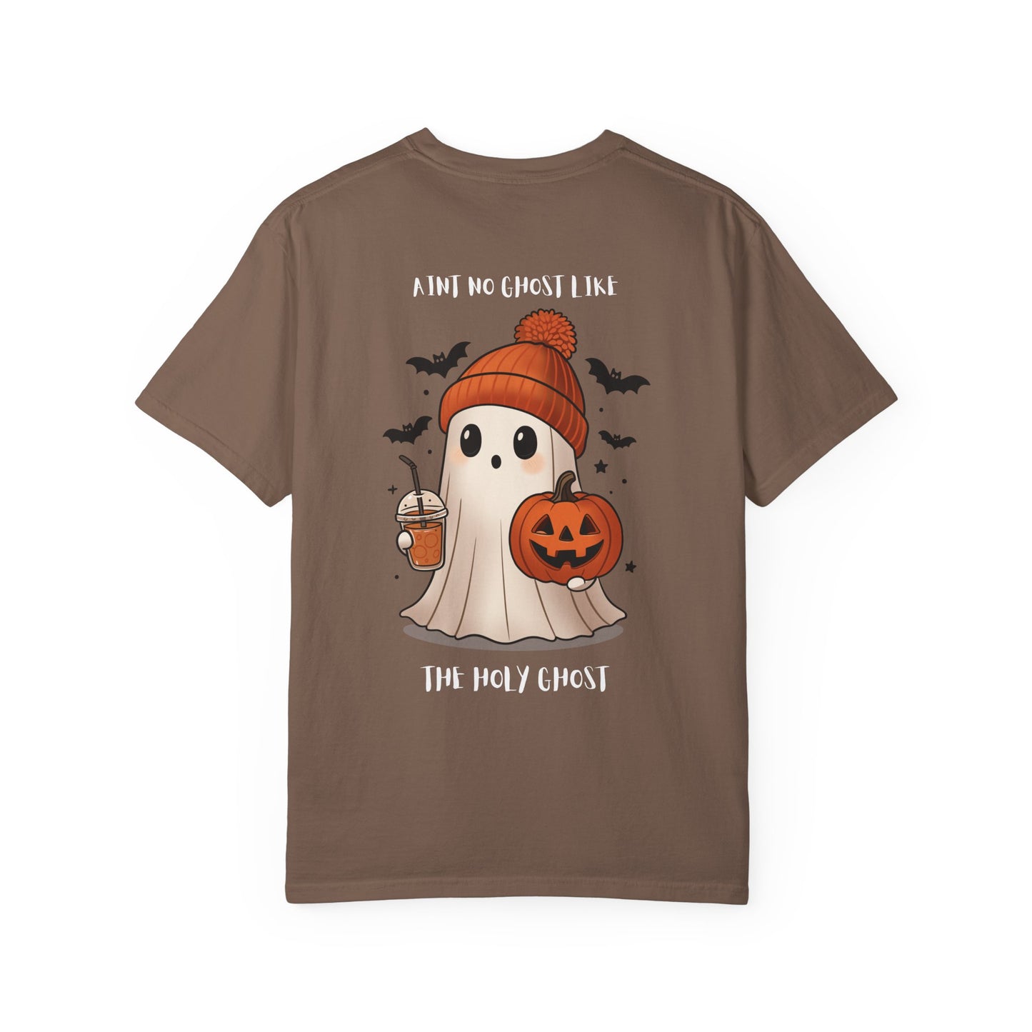 Halloween Holy Ghost T-Shirt, Unisex Garment-Dyed Tee for Halloween, Spooky Season Apparel, Ghost Lover, Cute Halloween Shirt