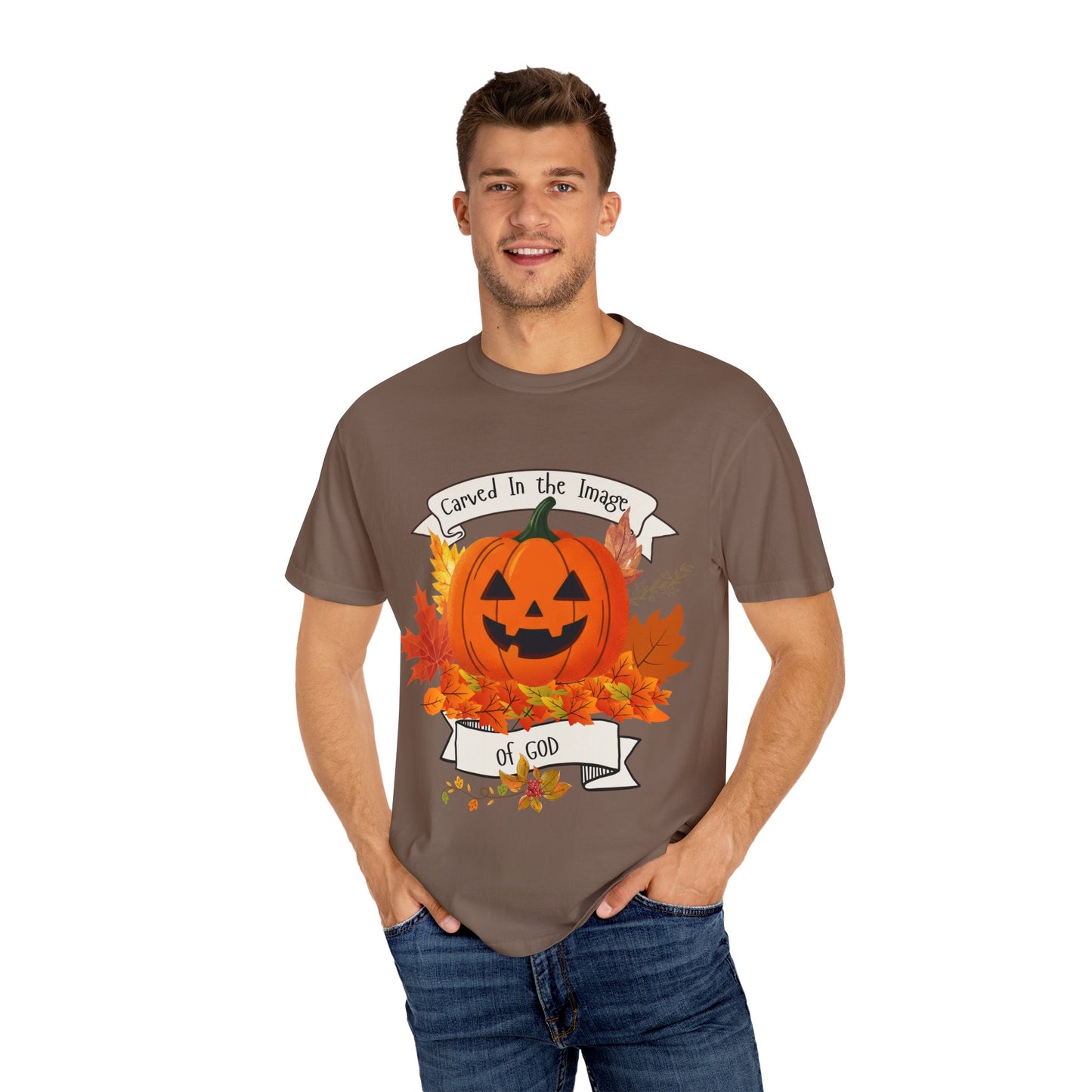 Autumn Pumpkin T-Shirt - Carved In The Image of God - Fall Fashion, Halloween Tee, Harvest Celebration, Cozy Casual Wear, Unisex Graphic Top