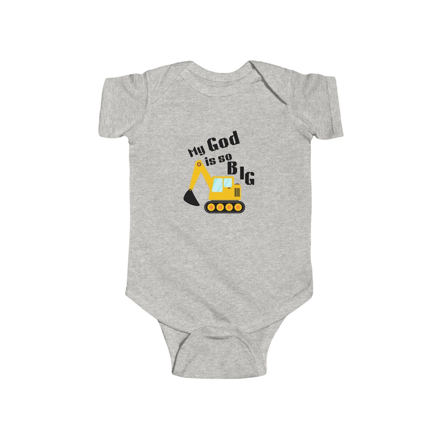 Cute Infant Bodysuit with Excavator Design - My God is So Big, Baby Shower Gift, Kids Clothing, Birthday Outfit, Personalized Babywear