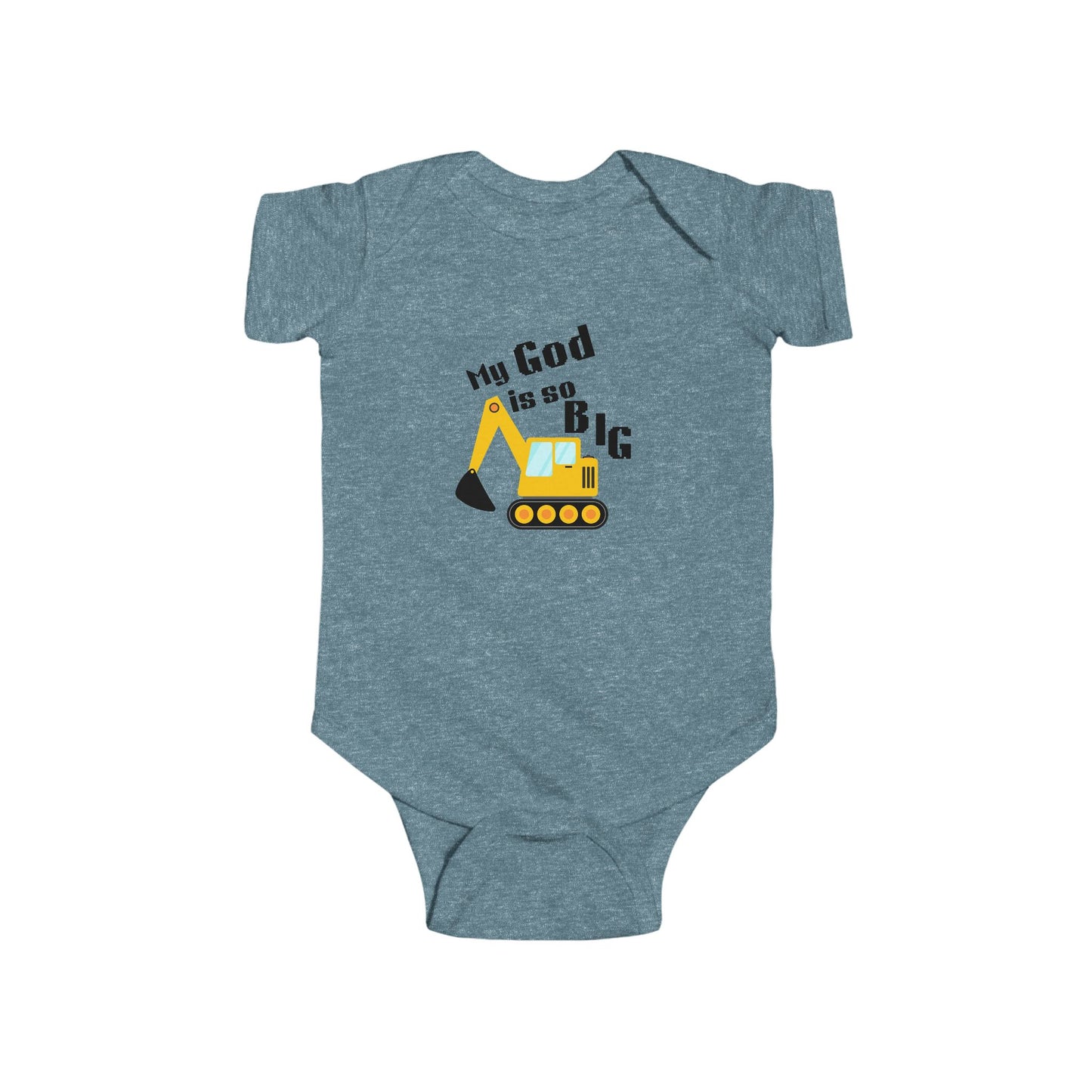 Cute Infant Bodysuit with Excavator Design - My God is So Big, Baby Shower Gift, Kids Clothing, Birthday Outfit, Personalized Babywear