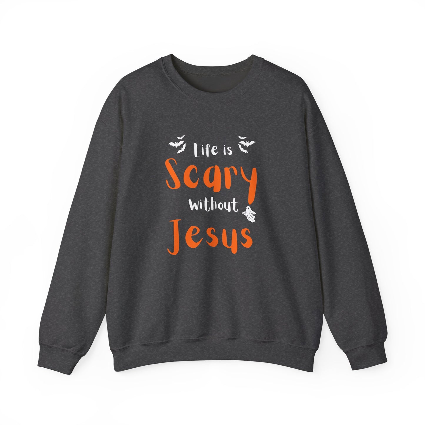 Scary Jesus Sweatshirt - Cozy Unisex Crewneck for Halloween, Faith, Religious Gifts, Church Events, Everyday Wear