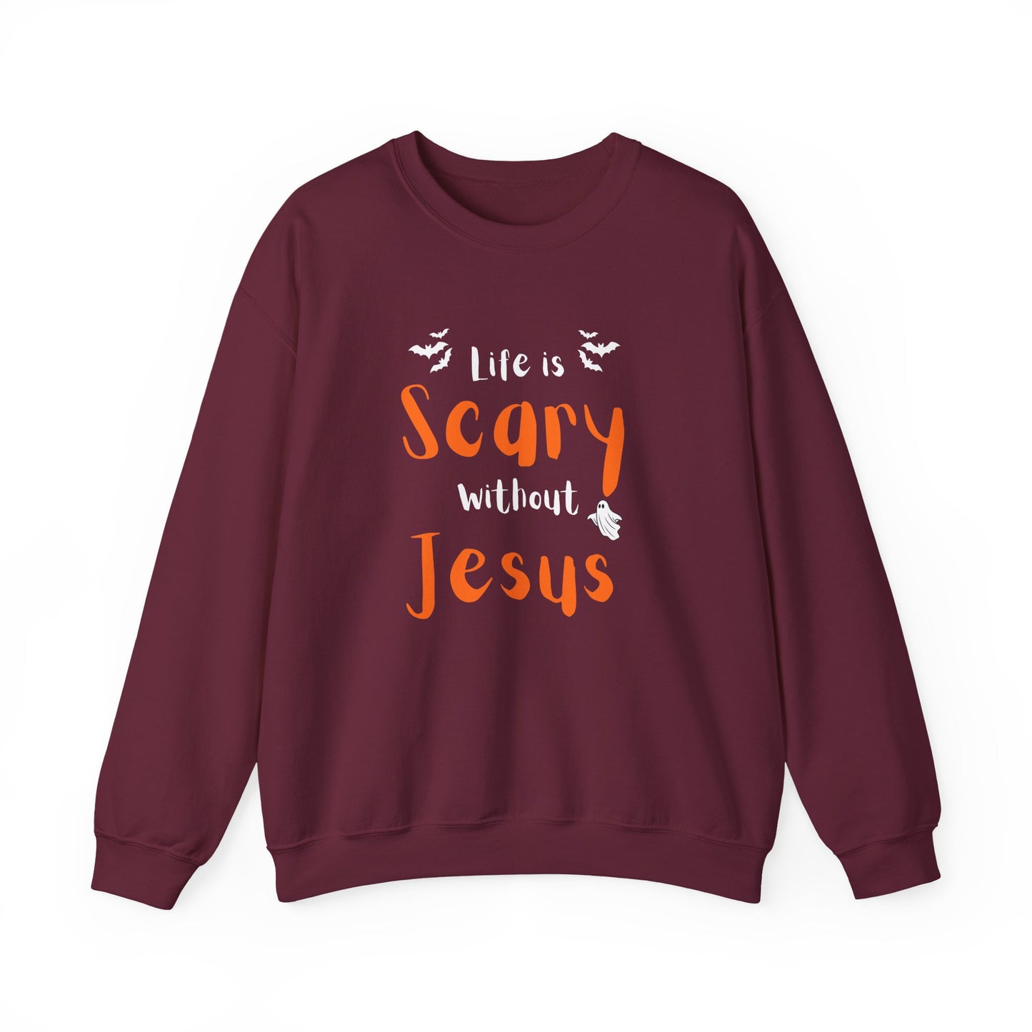 Scary Jesus Sweatshirt - Cozy Unisex Crewneck for Halloween, Faith, Religious Gifts, Church Events, Everyday Wear
