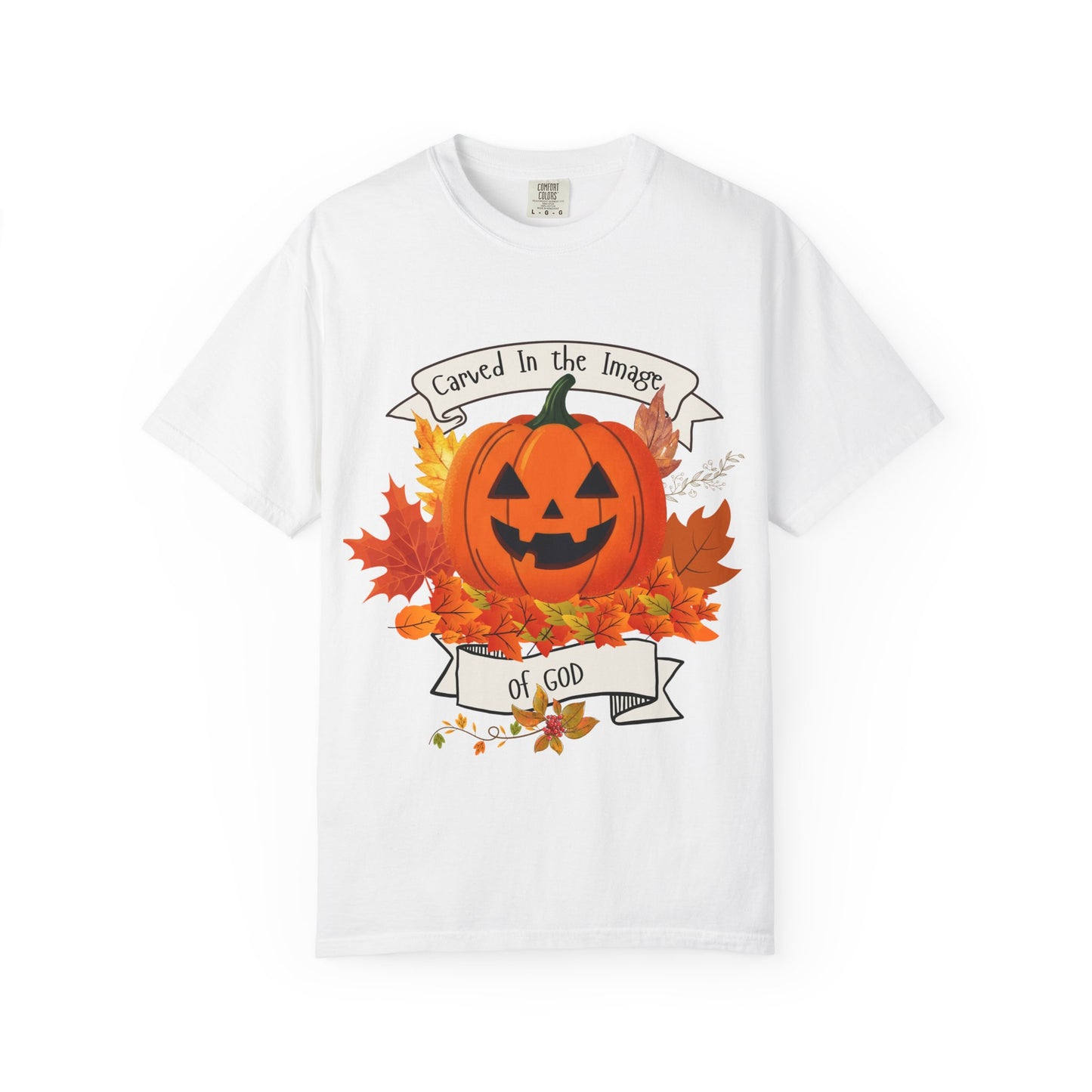Autumn Pumpkin T-Shirt - Carved In The Image of God - Fall Fashion, Halloween Tee, Harvest Celebration, Cozy Casual Wear, Unisex Graphic Top