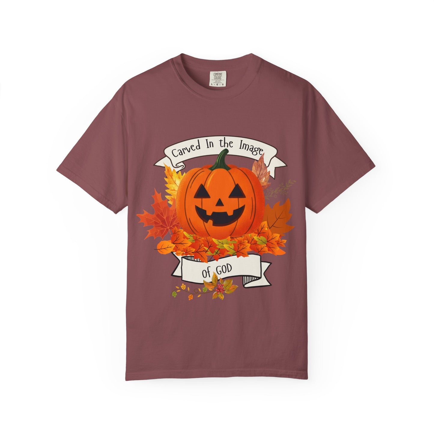 Autumn Pumpkin T-Shirt - Carved In The Image of God - Fall Fashion, Halloween Tee, Harvest Celebration, Cozy Casual Wear, Unisex Graphic Top
