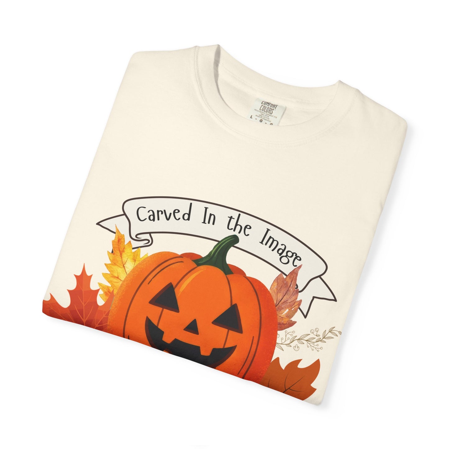 Autumn Pumpkin T-Shirt - Carved In The Image of God - Fall Fashion, Halloween Tee, Harvest Celebration, Cozy Casual Wear, Unisex Graphic Top