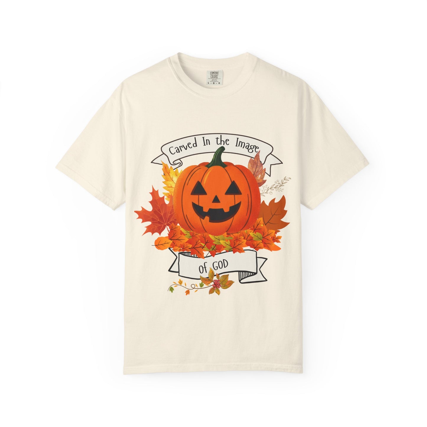 Autumn Pumpkin T-Shirt - Carved In The Image of God - Fall Fashion, Halloween Tee, Harvest Celebration, Cozy Casual Wear, Unisex Graphic Top