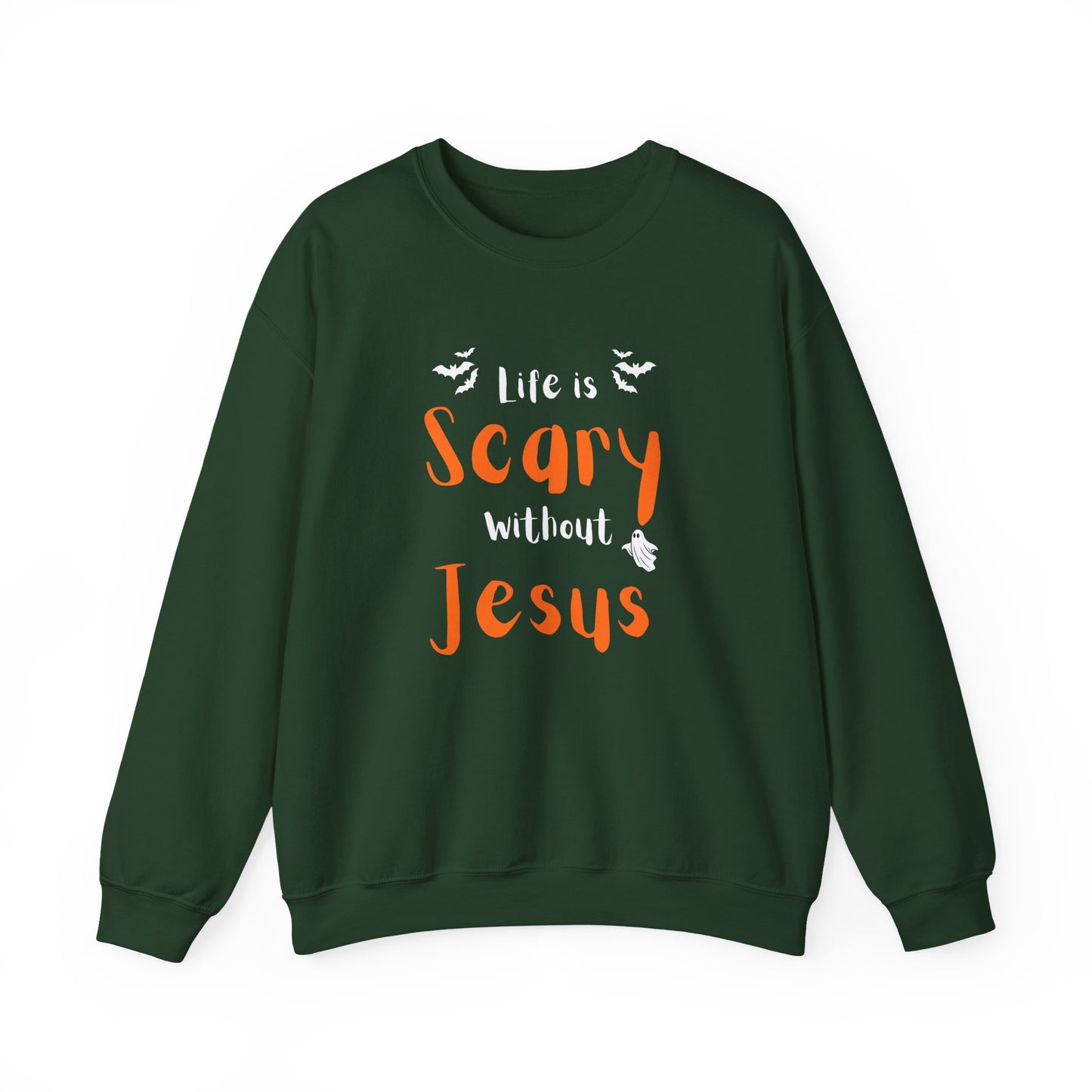 Scary Jesus Sweatshirt - Cozy Unisex Crewneck for Halloween, Faith, Religious Gifts, Church Events, Everyday Wear