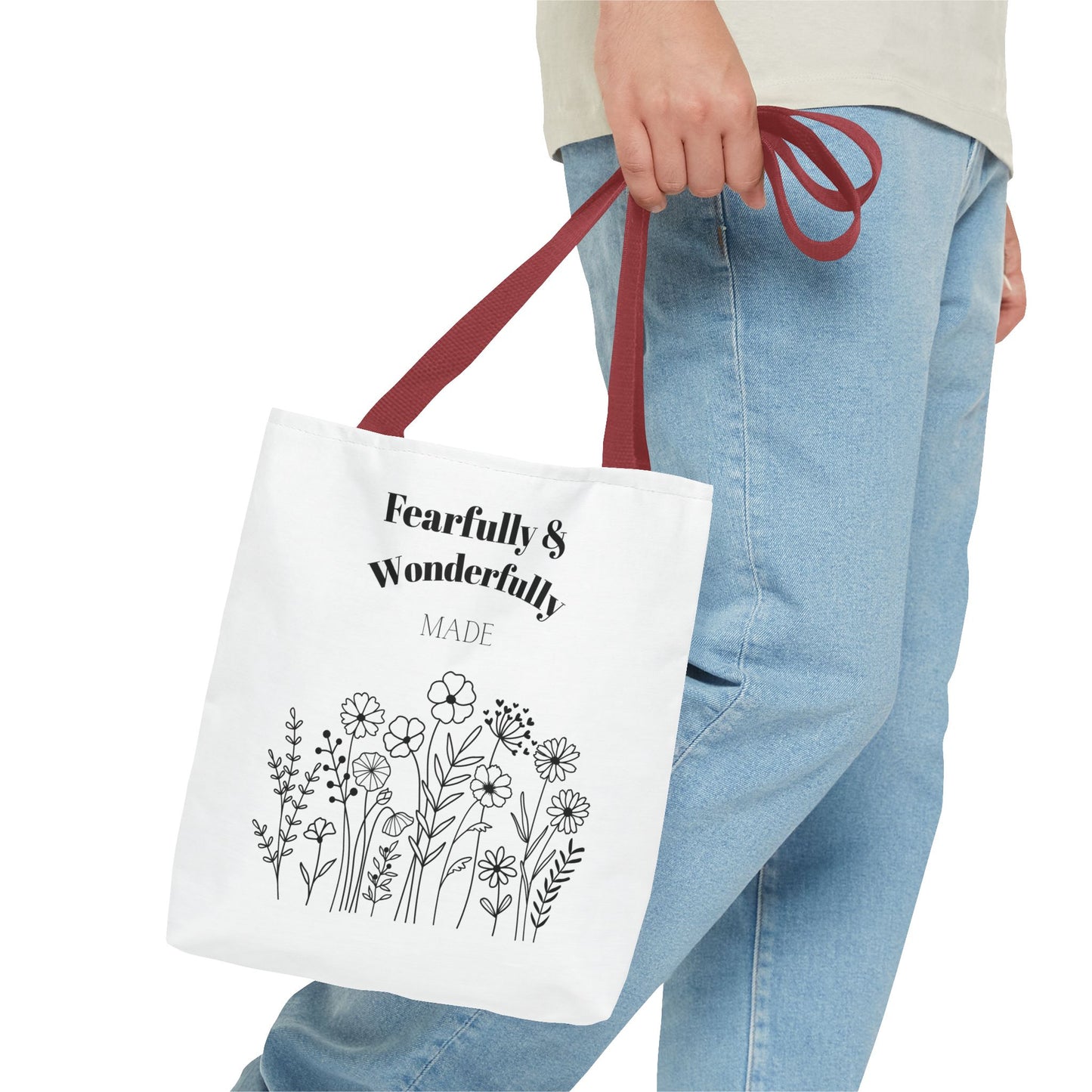 Fearfully & Wonderfully Made Floral Tote Bae