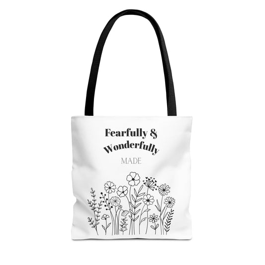 Fearfully & Wonderfully Made Floral Tote Bae