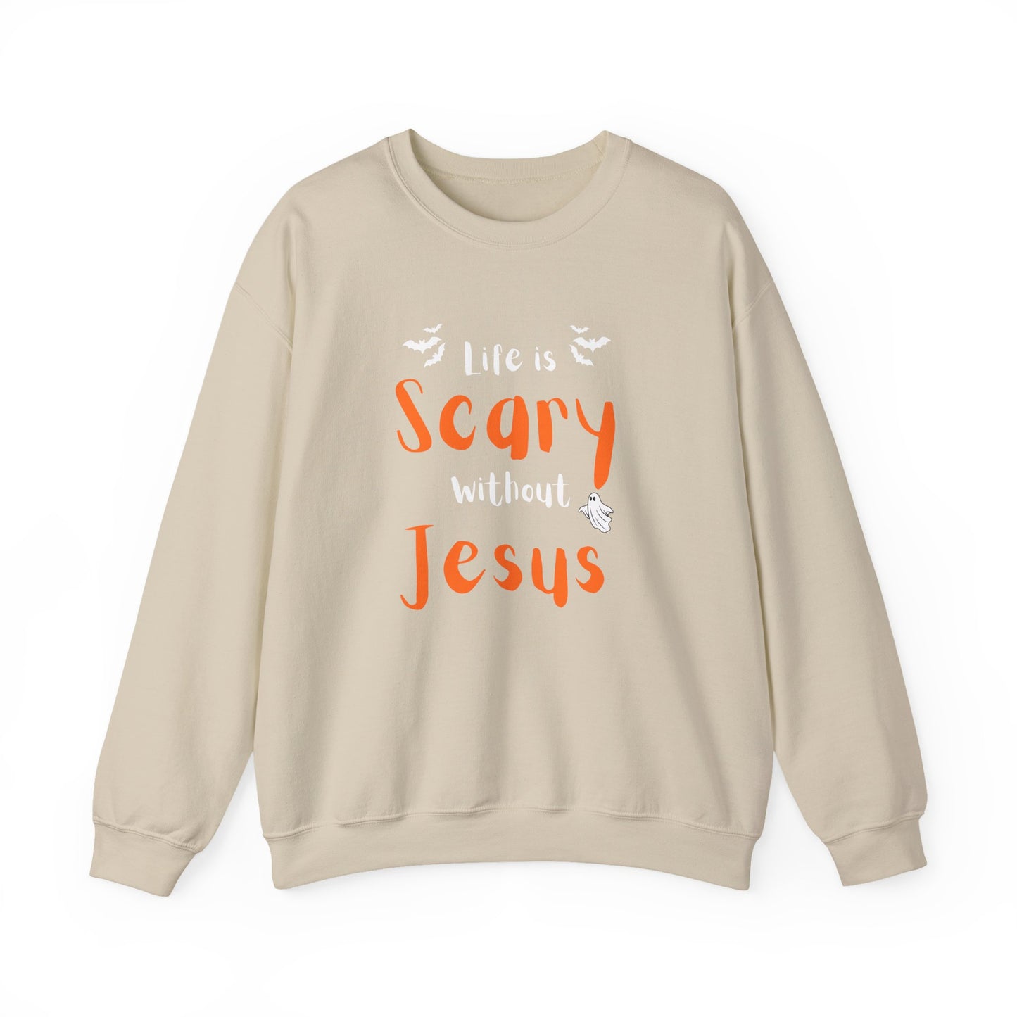 Scary Jesus Sweatshirt - Cozy Unisex Crewneck for Halloween, Faith, Religious Gifts, Church Events, Everyday Wear