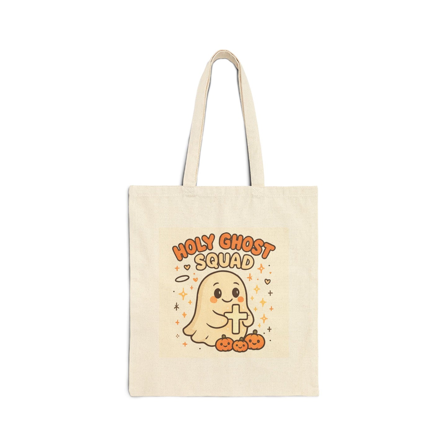 Cute Holy Ghost Cotton Canvas Tote Bag