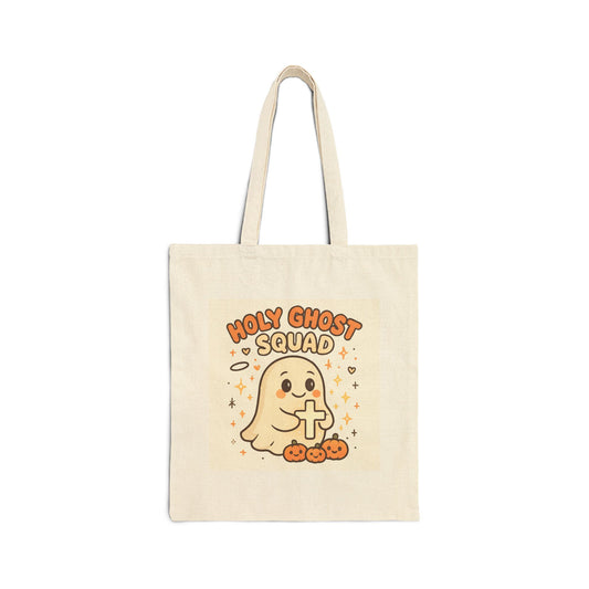 Cute Holy Ghost Cotton Canvas Tote Bag