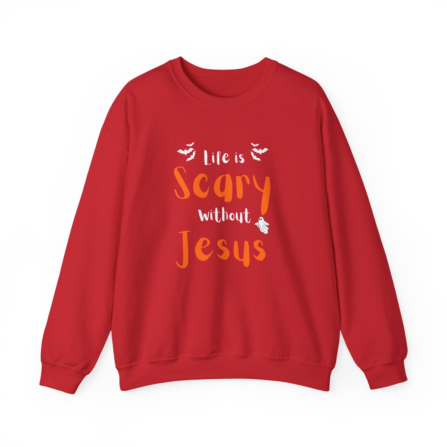 Scary Jesus Sweatshirt - Cozy Unisex Crewneck for Halloween, Faith, Religious Gifts, Church Events, Everyday Wear