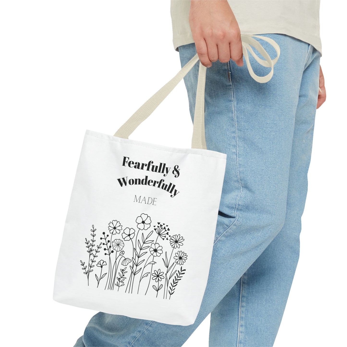 Fearfully & Wonderfully Made Floral Tote Bae