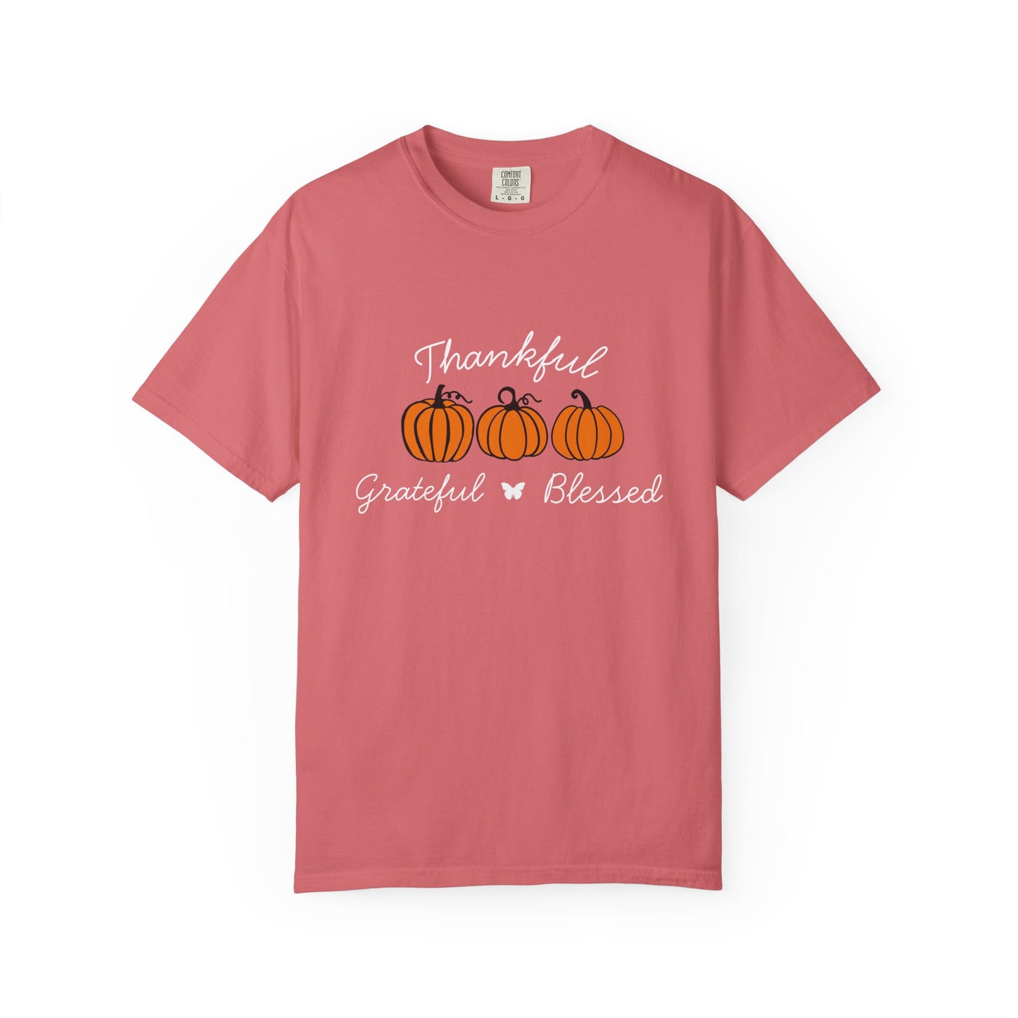 Thankful Grateful Blessed Pumpkin T-Shirt for Autumn, Fall Fashion Tee, Thanksgiving Gift, Unisex Shirt, Cozy Casual Wear