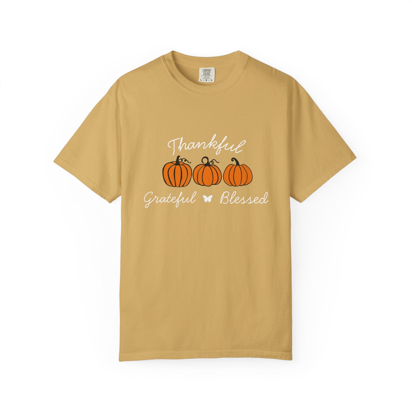 Thankful Grateful Blessed Pumpkin T-Shirt for Autumn, Fall Fashion Tee, Thanksgiving Gift, Unisex Shirt, Cozy Casual Wear