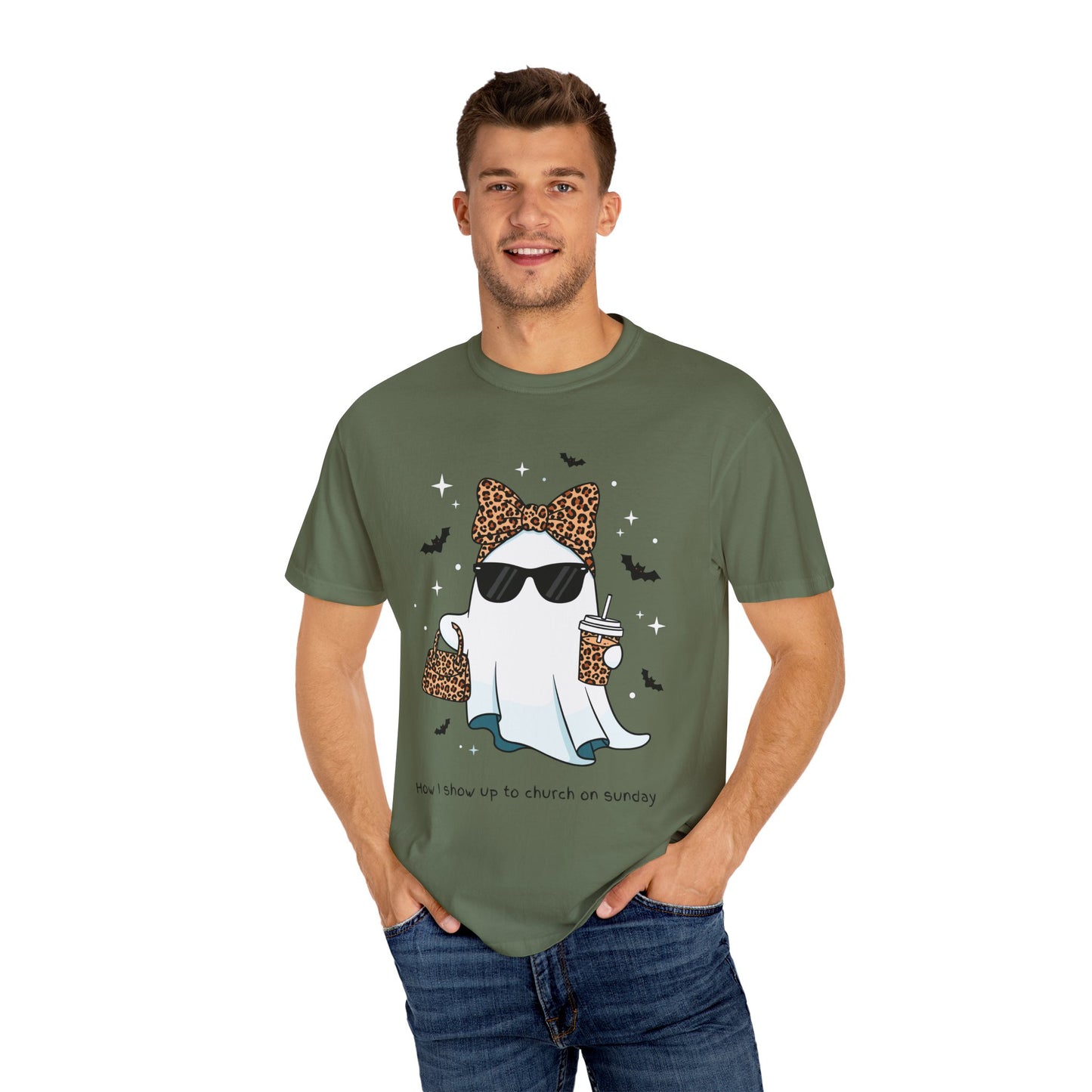 Stylish Fancy Ghost T-Shirt, Funny Tee, Cute Halloween Apparel, Unisex Casual Top, Gift for Cat Lovers, Sunday Funday Shirt