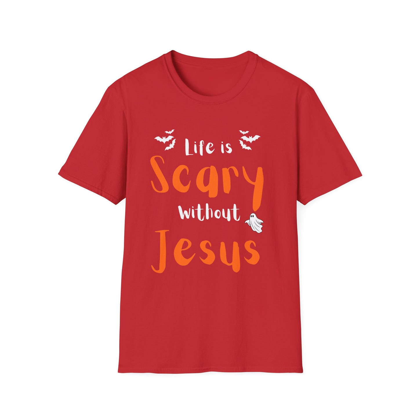 Halloween Faith T-Shirt, Life is Scary without Jesus Tee, Christian Halloween Shirt, Unisex Casual Tee, Fall Faith Apparel, Spooky [...]