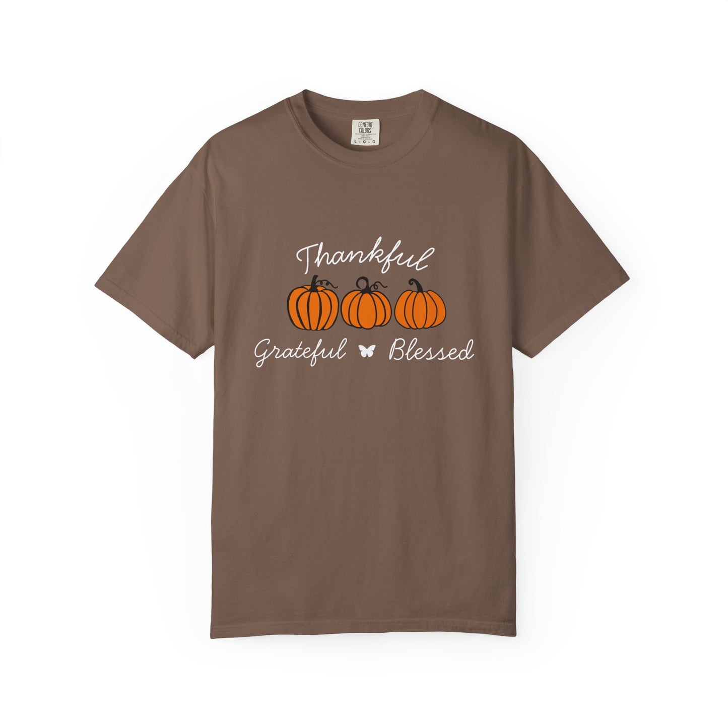 Thankful Grateful Blessed Pumpkin T-Shirt for Autumn, Fall Fashion Tee, Thanksgiving Gift, Unisex Shirt, Cozy Casual Wear