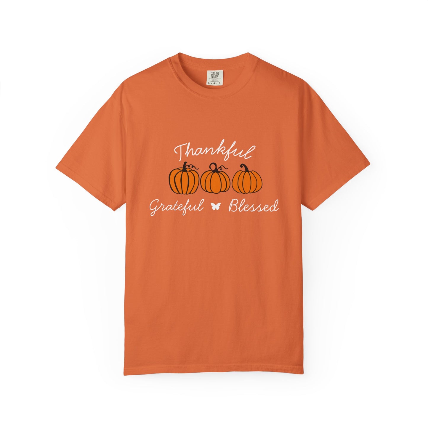Thankful Grateful Blessed Pumpkin T-Shirt for Autumn, Fall Fashion Tee, Thanksgiving Gift, Unisex Shirt, Cozy Casual Wear