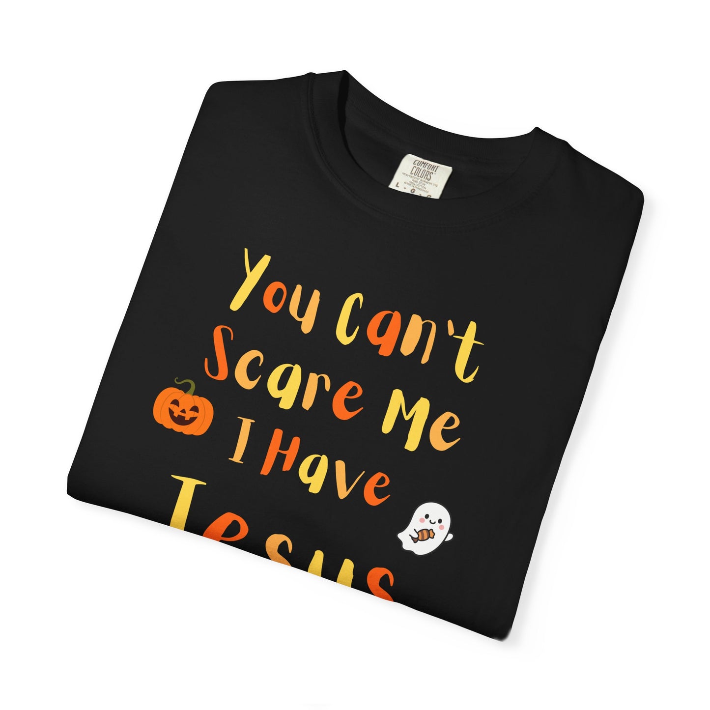 Halloween Jesus and Daughter T-shirt, Unisex Garment-Dyed Tee, Faith-Based Apparel, Family Matching Shirt, Autumn Casual Wear