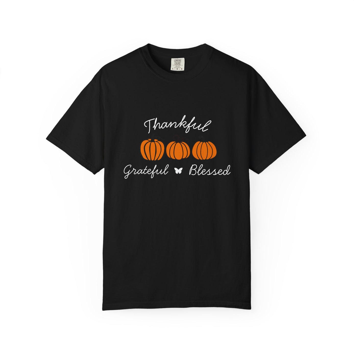 Thankful Grateful Blessed Pumpkin T-Shirt for Autumn, Fall Fashion Tee, Thanksgiving Gift, Unisex Shirt, Cozy Casual Wear