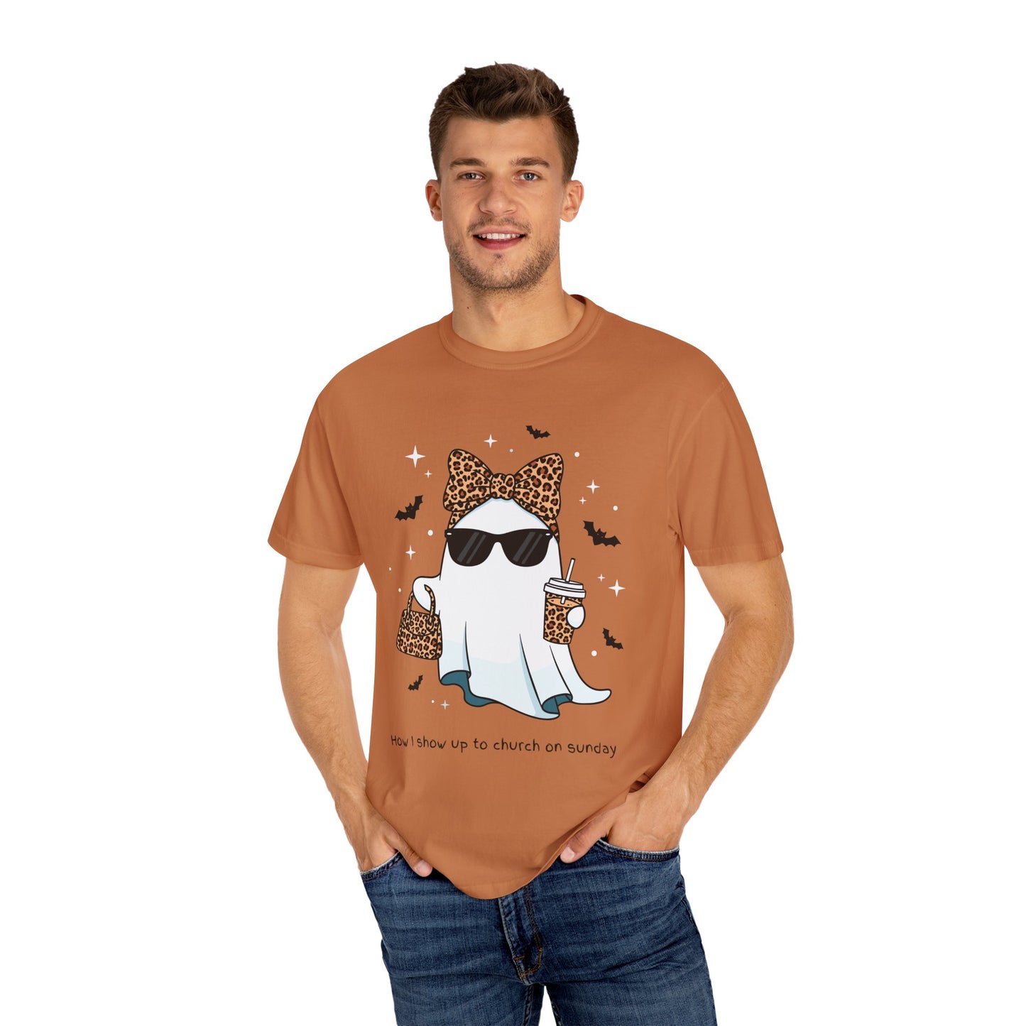 Stylish Fancy Ghost T-Shirt, Funny Tee, Cute Halloween Apparel, Unisex Casual Top, Gift for Cat Lovers, Sunday Funday Shirt