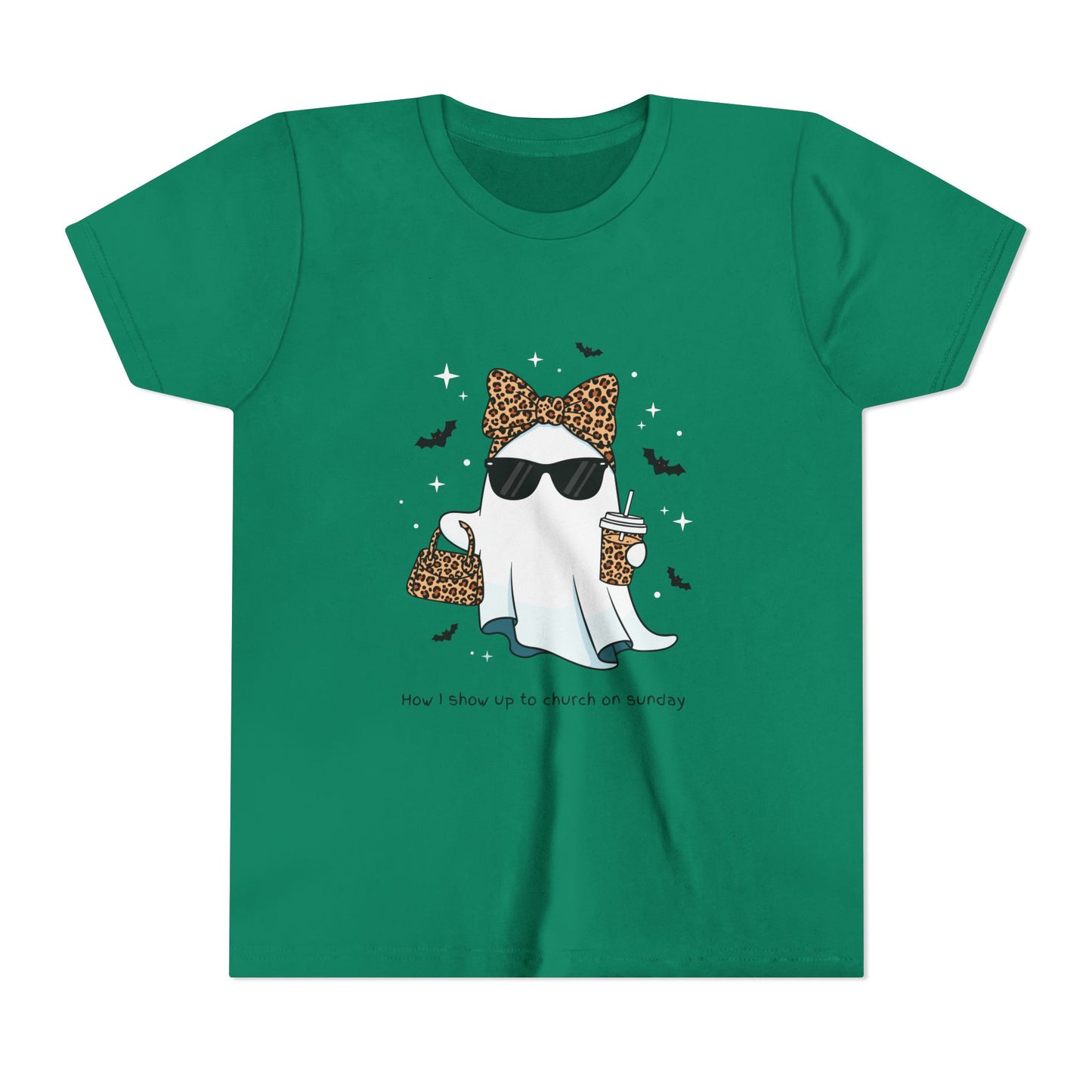 Ghostly Sunday Tee, Youth Ghost Graphic Shirt, Funny Kids T-Shirt, Halloween Wear, Cute Outfit for Kids