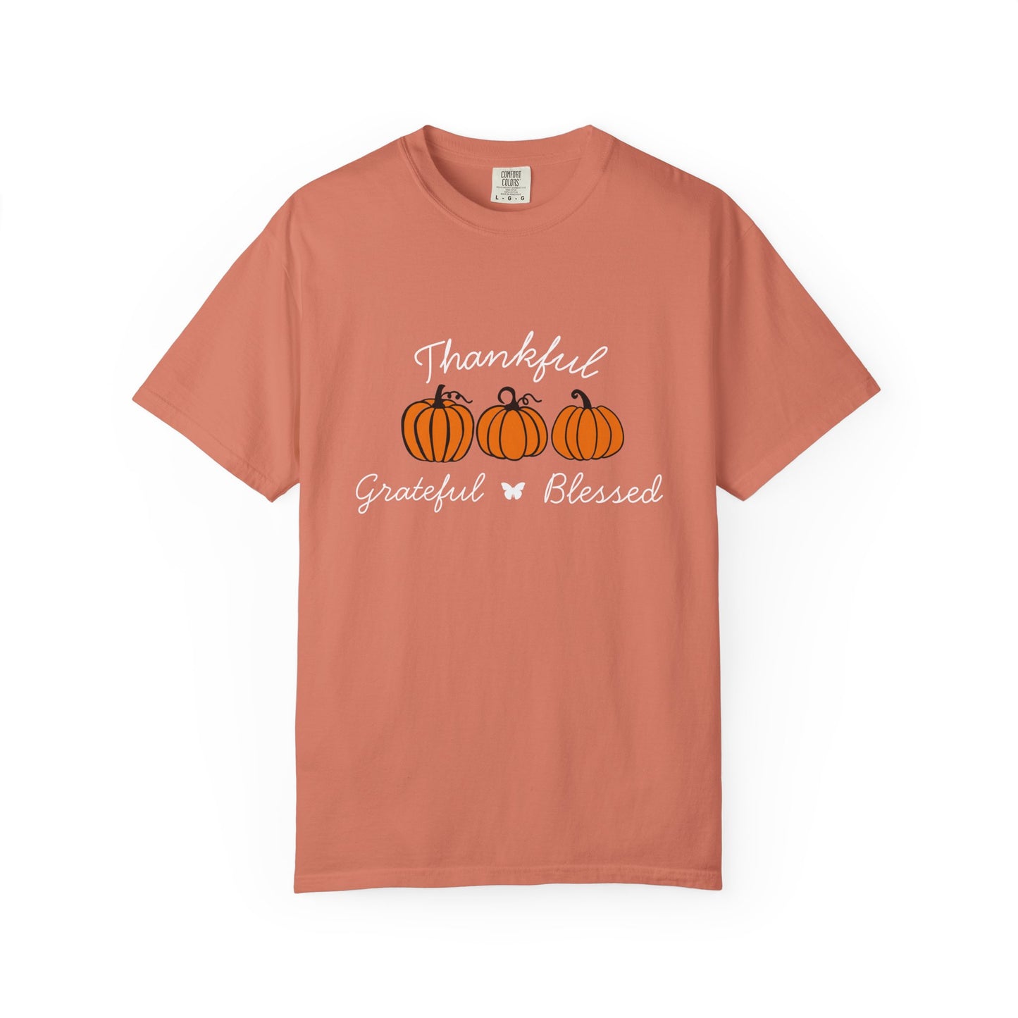 Thankful Grateful Blessed Pumpkin T-Shirt for Autumn, Fall Fashion Tee, Thanksgiving Gift, Unisex Shirt, Cozy Casual Wear