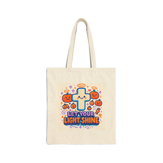 Let Your Light Shine - Fall - Cotton Canvas Tote Bag