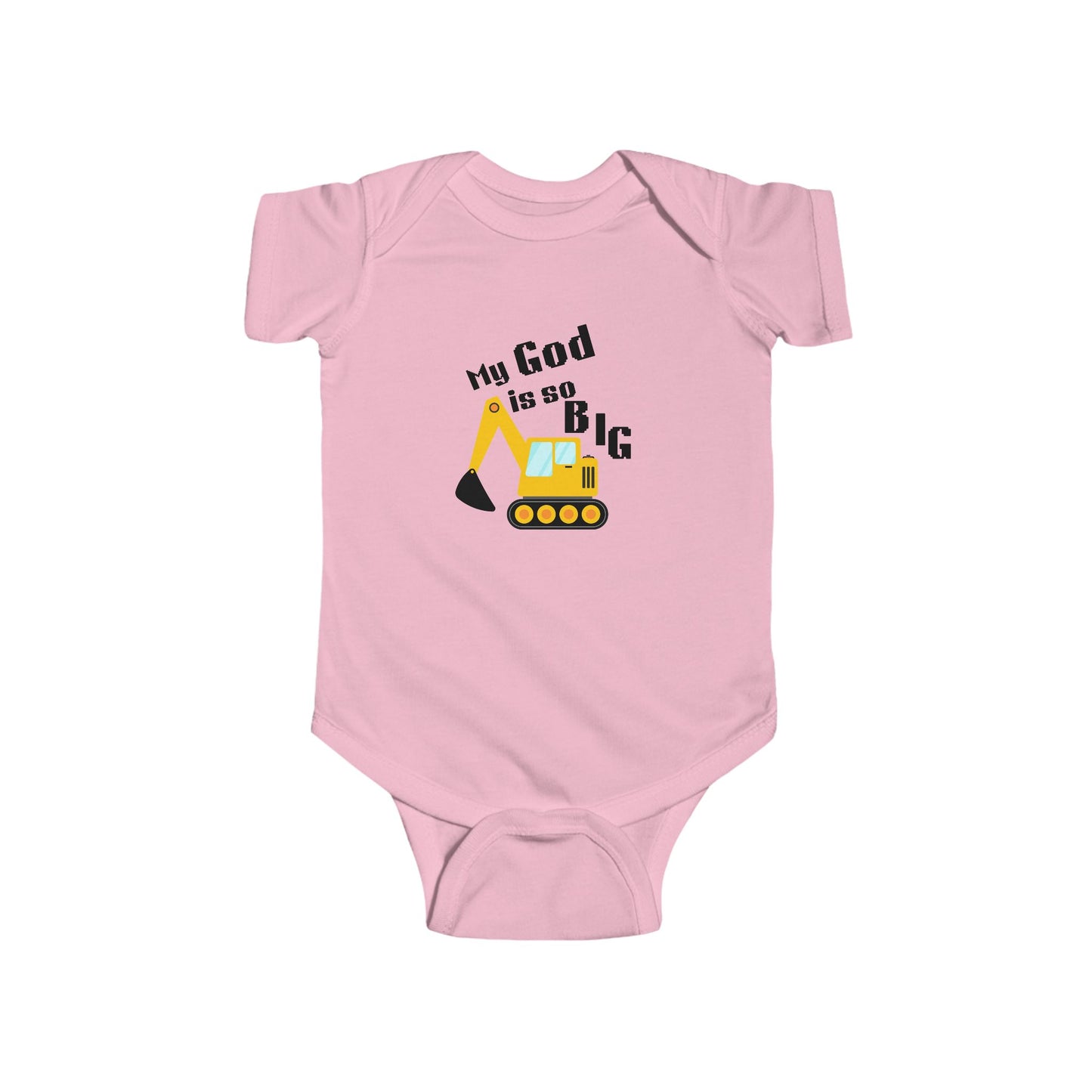Cute Infant Bodysuit with Excavator Design - My God is So Big, Baby Shower Gift, Kids Clothing, Birthday Outfit, Personalized Babywear