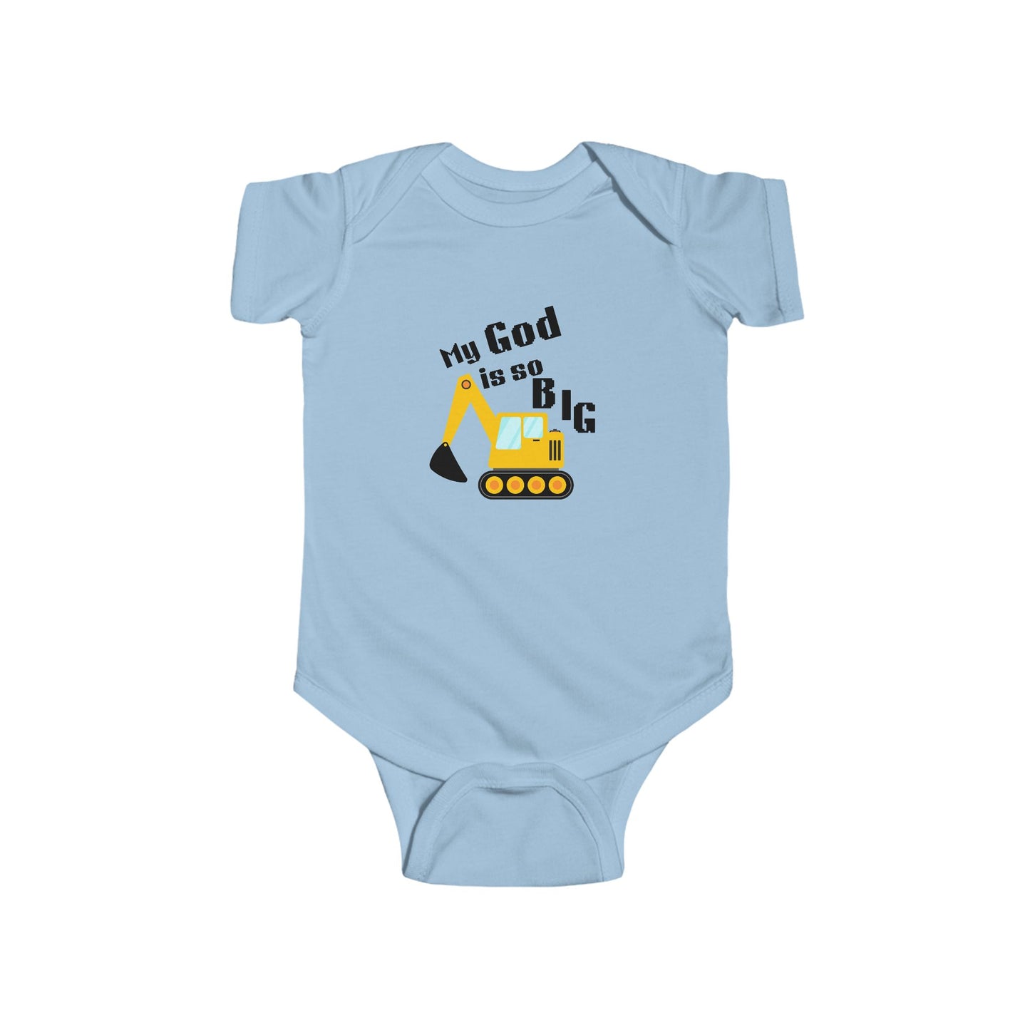 Cute Infant Bodysuit with Excavator Design - My God is So Big, Baby Shower Gift, Kids Clothing, Birthday Outfit, Personalized Babywear