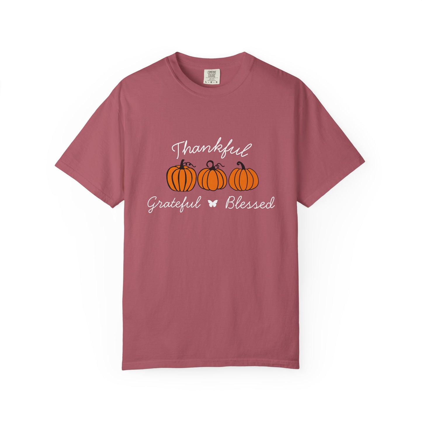 Thankful Grateful Blessed Pumpkin T-Shirt for Autumn, Fall Fashion Tee, Thanksgiving Gift, Unisex Shirt, Cozy Casual Wear