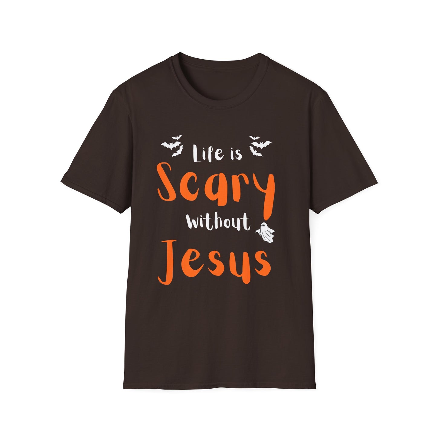 Halloween Faith T-Shirt, Life is Scary without Jesus Tee, Christian Halloween Shirt, Unisex Casual Tee, Fall Faith Apparel, Spooky [...]