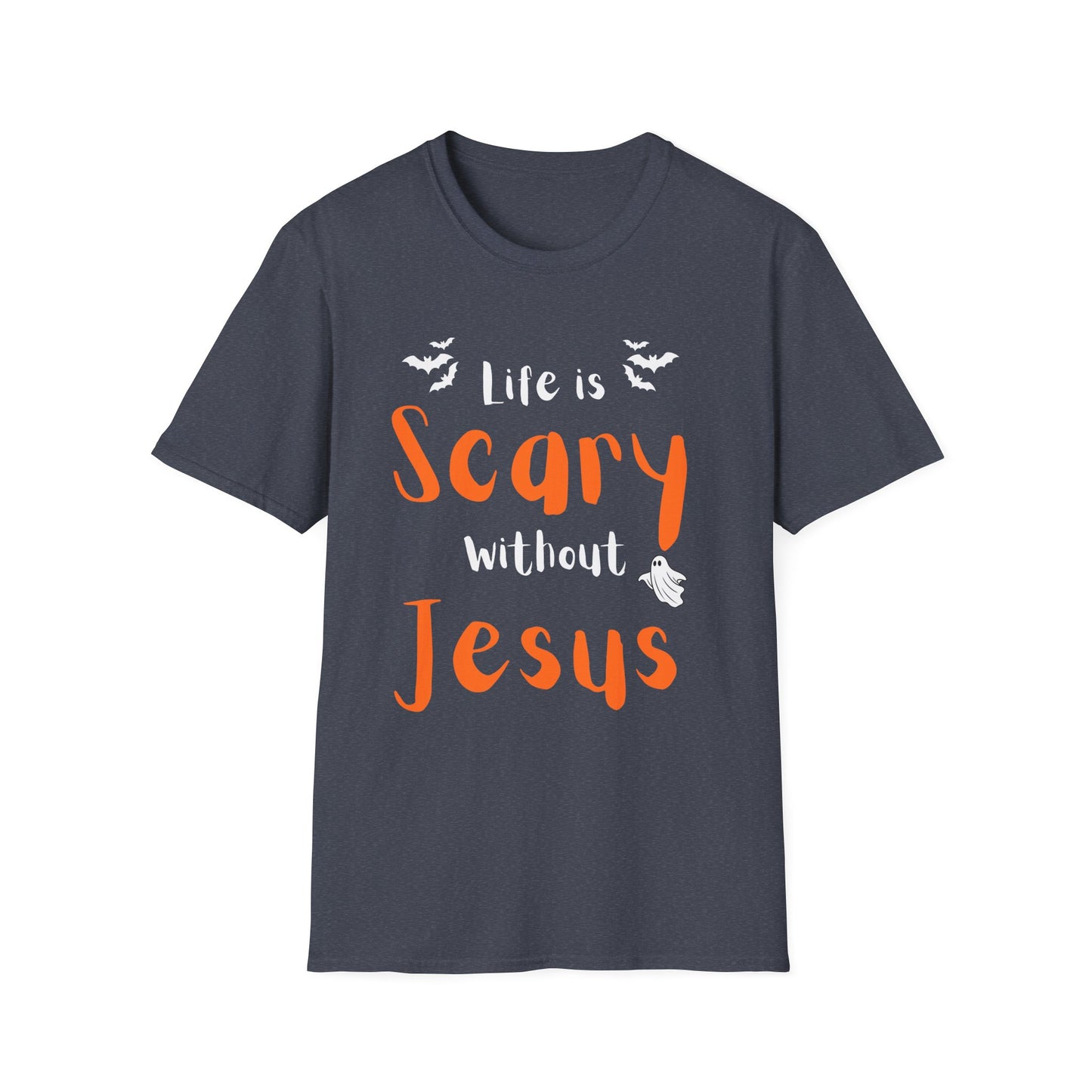 Halloween Faith T-Shirt, Life is Scary without Jesus Tee, Christian Halloween Shirt, Unisex Casual Tee, Fall Faith Apparel, Spooky [...]