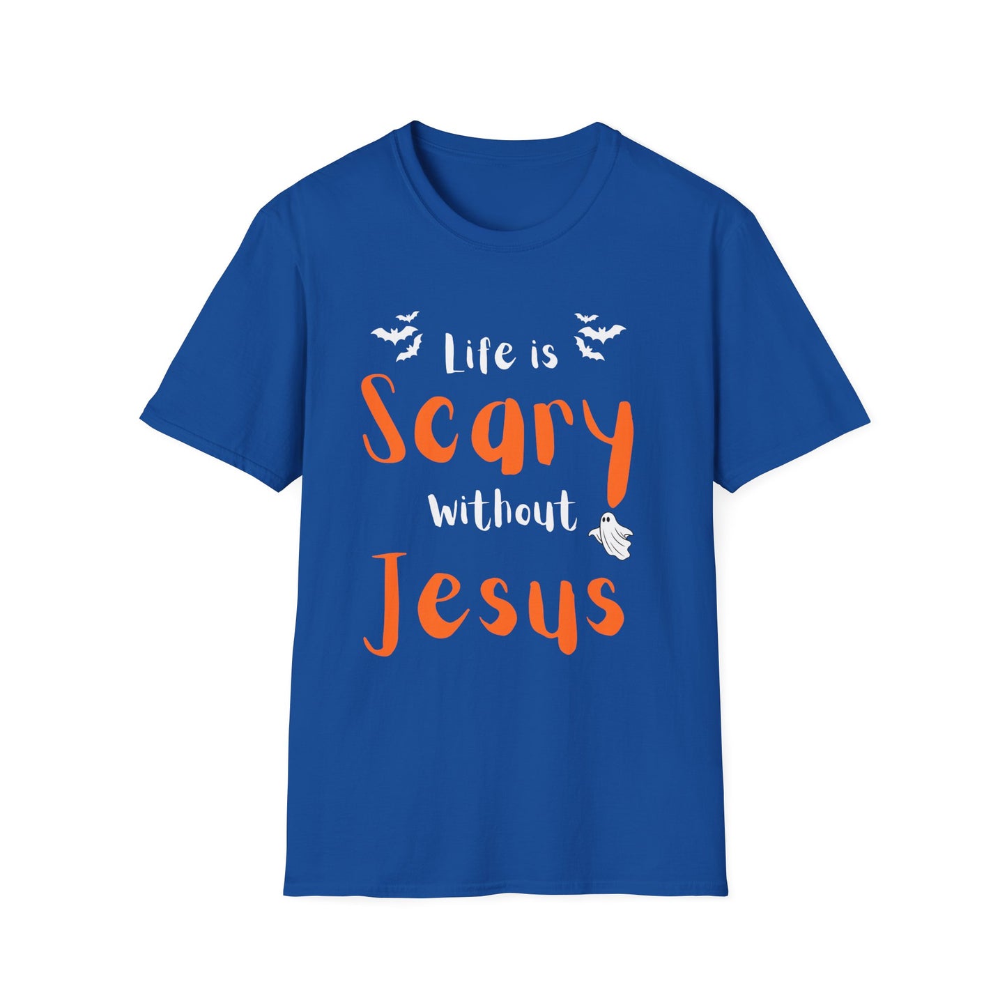 Halloween Faith T-Shirt, Life is Scary without Jesus Tee, Christian Halloween Shirt, Unisex Casual Tee, Fall Faith Apparel, Spooky [...]