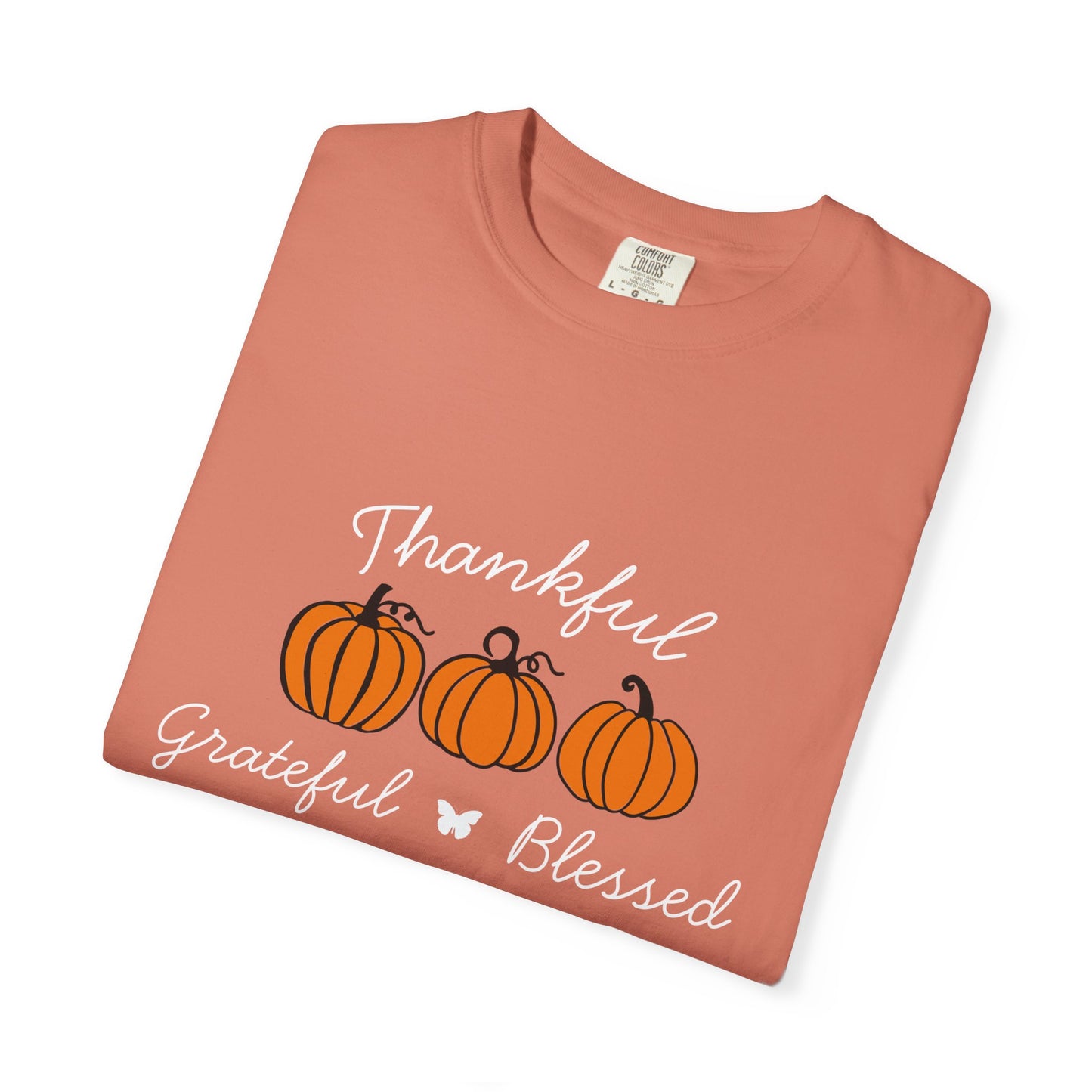 Thankful Grateful Blessed Pumpkin T-Shirt for Autumn, Fall Fashion Tee, Thanksgiving Gift, Unisex Shirt, Cozy Casual Wear