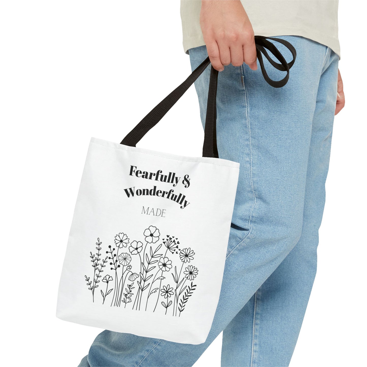 Fearfully & Wonderfully Made Floral Tote Bae