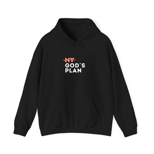 Hoodie - "God's Plan" Cross-Out Graphic Hooded Sweatshirt