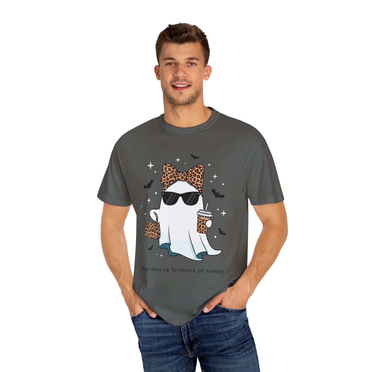 Stylish Fancy Ghost T-Shirt, Funny Tee, Cute Halloween Apparel, Unisex Casual Top, Gift for Cat Lovers, Sunday Funday Shirt