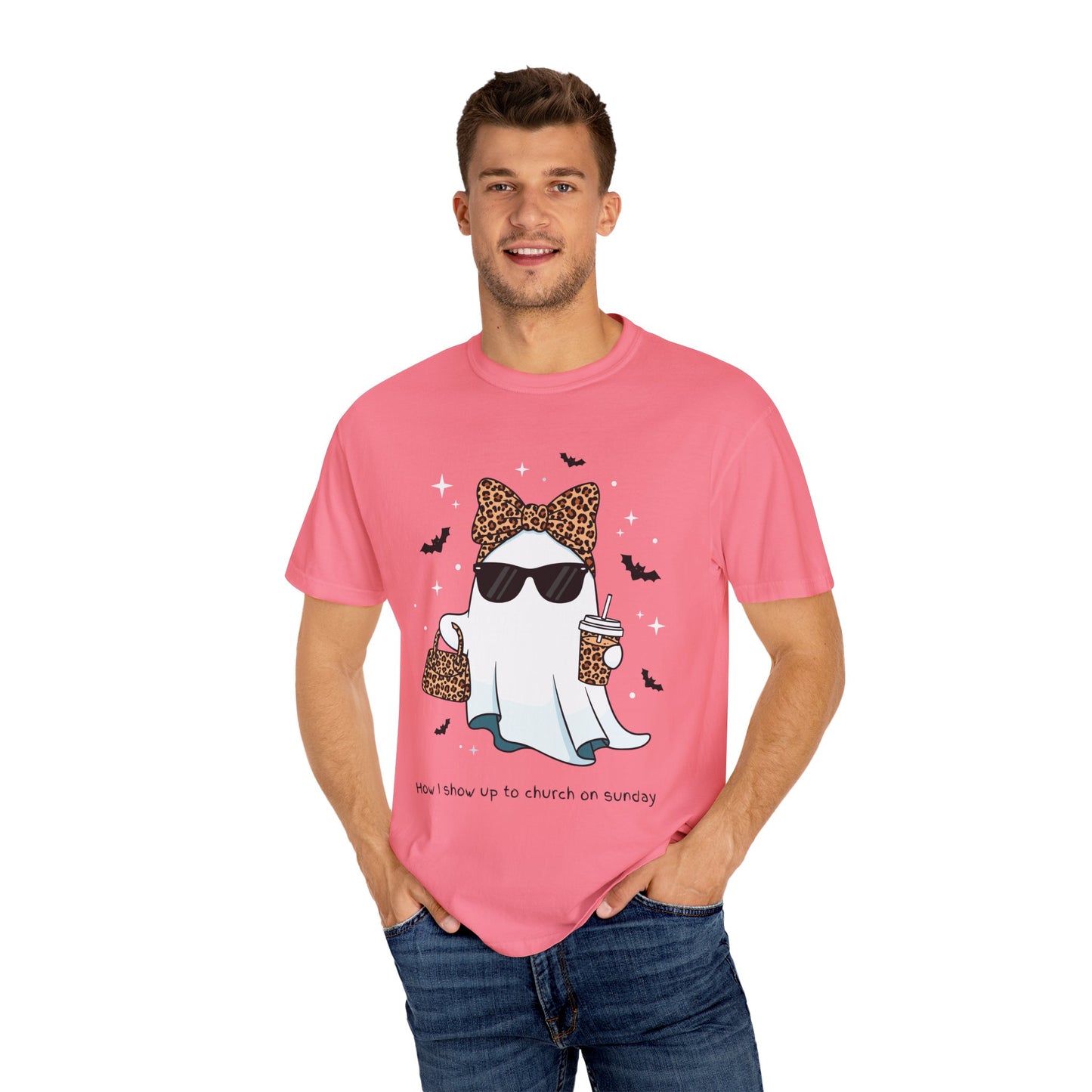 Stylish Fancy Ghost T-Shirt, Funny Tee, Cute Halloween Apparel, Unisex Casual Top, Gift for Cat Lovers, Sunday Funday Shirt