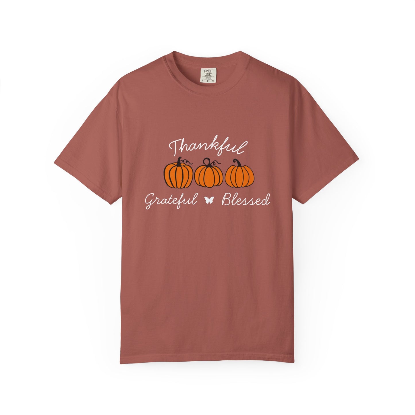 Thankful Grateful Blessed Pumpkin T-Shirt for Autumn, Fall Fashion Tee, Thanksgiving Gift, Unisex Shirt, Cozy Casual Wear