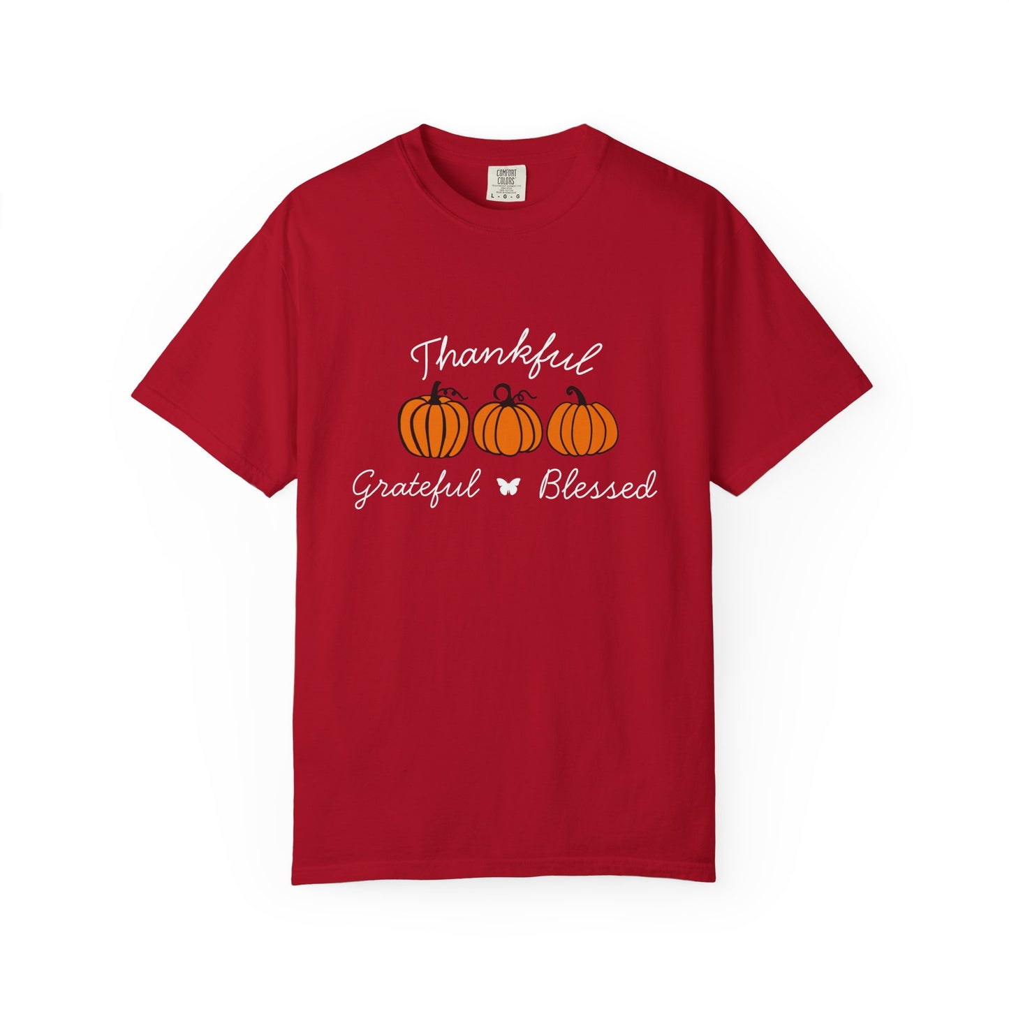 Thankful Grateful Blessed Pumpkin T-Shirt for Autumn, Fall Fashion Tee, Thanksgiving Gift, Unisex Shirt, Cozy Casual Wear